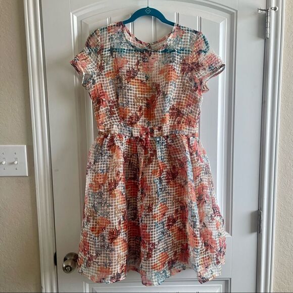 Danny & Nicole Orange Floral Print Fit & Flare Midi Dress; SZ 10;Great Condition - Picture 12 of 12